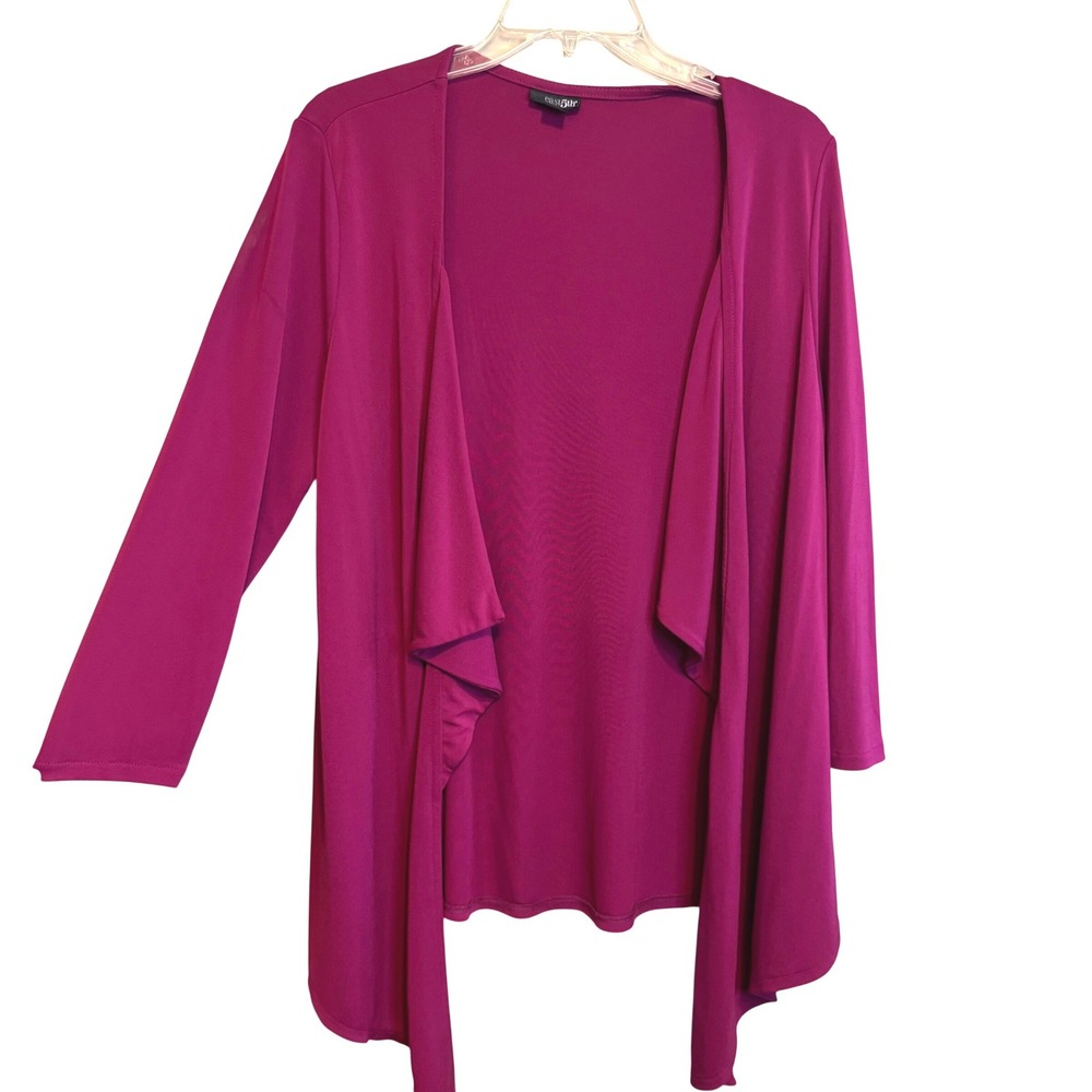 East 5th Womens Draped Open Front Draped Waterfall Cardigan Magenta Medium